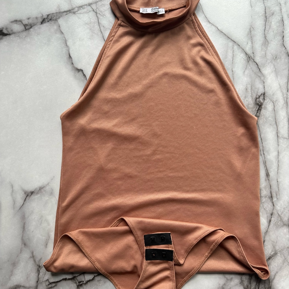 Zara Tops | Zara Nude Bodysuit